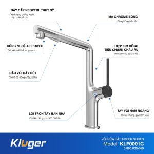 Voi bep Kluger KLF0001C - Vòi rửa bát KLUGER KLF0001C Vòi rửa bát KLUGER KLF0001C