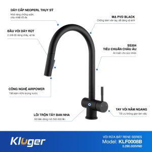 Voi bep Kluger KLF0008B - Vòi rửa bát KLUGER KLF0008B