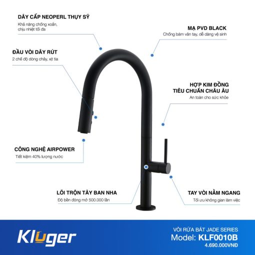 Vòi rửa chén KLUGER KLF0010B
