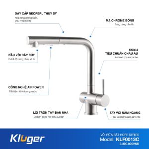 Voi bep Kluger KLF0013C - Vòi rửa bát KLUGER KLF0013C