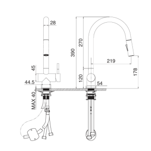 Vòi rửa bát KLUGER KLF0008SS