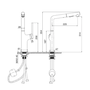 Vòi rửa bát KLUGER KLF0001S