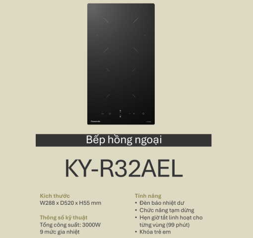 bep hong ngoai panasonic ky r32ael 1 - Bếp hồng ngoại Panasonic KY-R32AEL