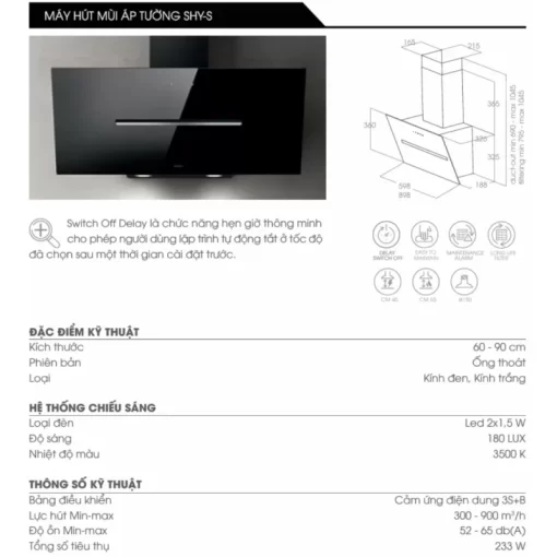 may hut mui elica shy s bl a 90 prf0166933 2 800x800 1 - MÁY HÚT MÙI ÁP TƯỜNG ELICA SHY-S WH/A/90