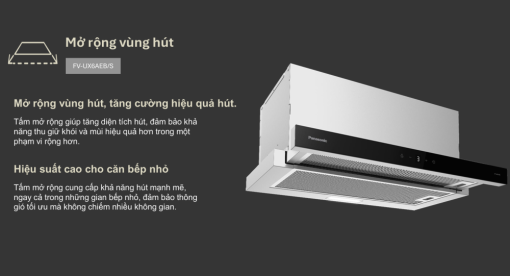 may hut mui panasonic fv ux6aeb s mau bac 3 - Máy hút mùi Panasonic FV-UX6AEB/S màu bạc
