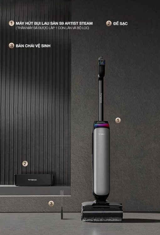 mivietnam may hut bui lau san tineco s9 artist steam 22 - MÁY HÚT BỤI LAU NHÀ TINECO FLOOR ONE S9 ARTIST STEAM