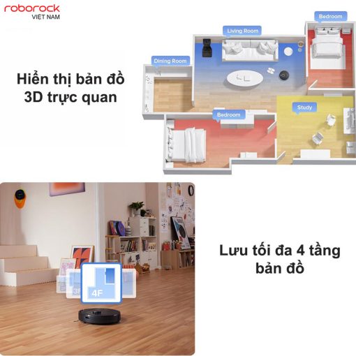 roborockvietnam q5 pro ban do truc quan - ROBOT HÚT BỤI LAU NHÀ ROBOROCK Q5 PRO
