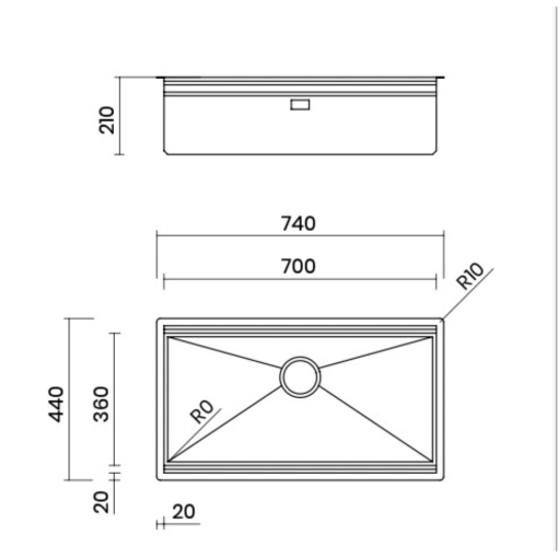 chau rua bat nobinox step nt644u sa7000c 4 - Chậu rửa bát NoBiNox STEP NT644U SA7000C