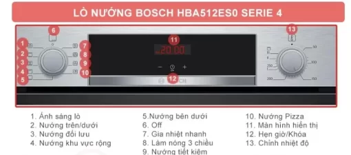 lo nuong am tu bosch hba512es0 2 - Lò nướng âm tủ BOSCH HBA512ES0