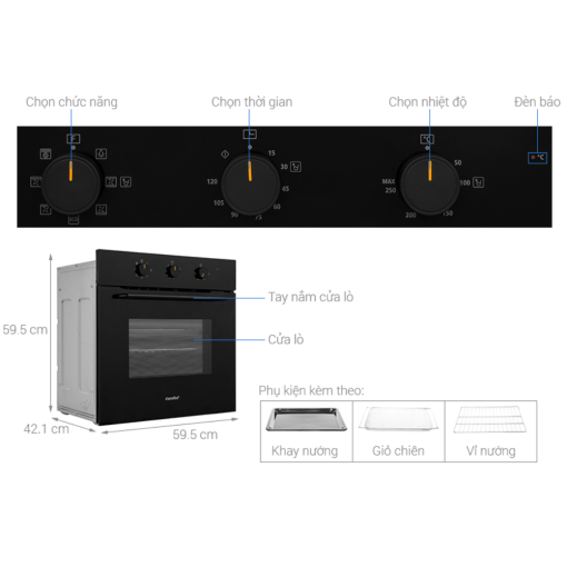 lo nuong am tu comfee co ac70kb 2 - Lò nướng âm tủ COMFEE CO-AC70KB