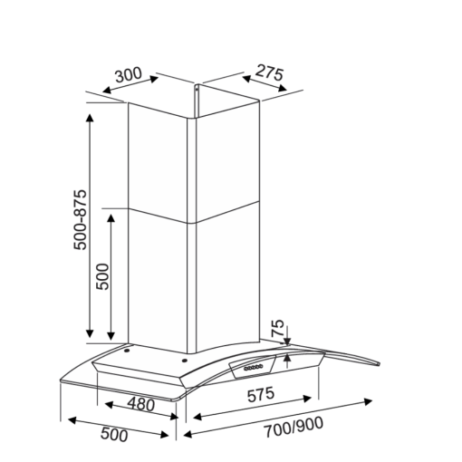 may hut mui kocher k 229s 70cm 1 - Máy hút mùi Kocher K-229S 70cm