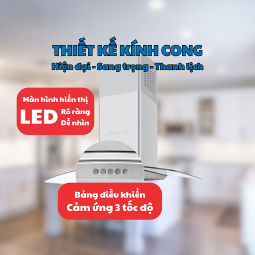 may hut mui kocher k 229s 90cm 1 - Máy hút mùi Kocher K-229S 90cm