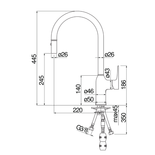 voi rua bat nobili ring nb130ltb mp117137flp 4 - Vòi rửa bát NOBILI RING NB130LTB MP117137FLP