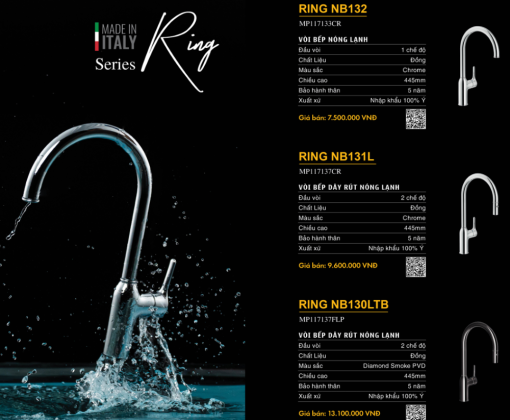 voi rua bat nobili ring nb132 mp117133cr 1 - Vòi rửa bát NOBILI RING NB132 MP117133CR