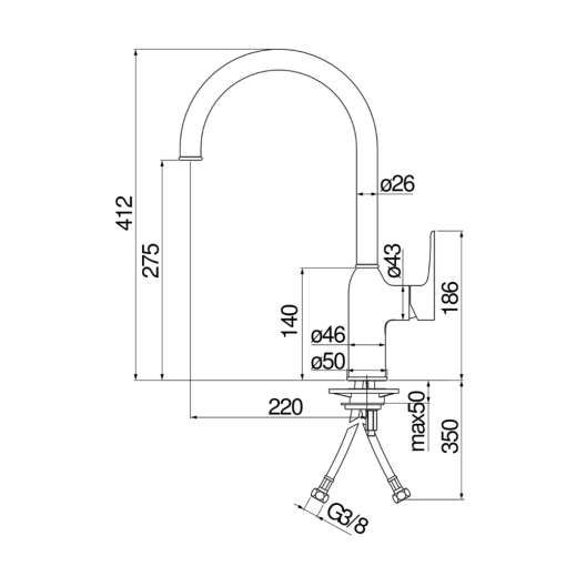 voi rua bat nobili ring nb132 mp117133cr 7 - Vòi rửa bát NOBILI RING NB132 MP117133CR