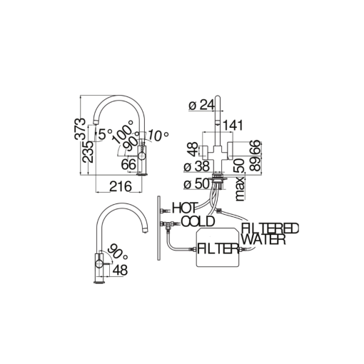 voi rua bat nobili sora nb164 fl96824 3vcr 8 - Vòi rửa bát NOBILI SORA NB164 FL96824/3VCR