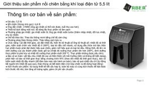 00032 - NỒI CHIÊN KHÔNG DẦU ARBER ABNCKD5.5