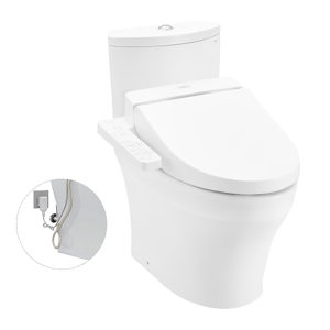 Bàn cầu hai khối kèm nắp rửa điện tử WASHLET TOTO CS948DW14