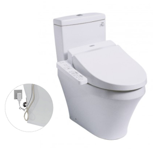 Bàn cầu hai khối kèm nắp rửa điện tử WASHLET TOTO CS986CGW15