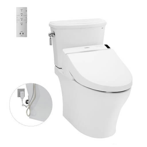 Bàn cầu hai khối kèm nắp rửa điện tử WASHLET TOTO CS986GW6