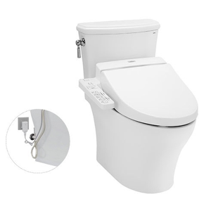 Bàn cầu hai khối kèm nắp rửa điện tử WASHLET TOTO CS986GW7