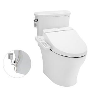 Bàn cầu hai khối kèm nắp rửa điện tử WASHLET TOTO CS986GW7
