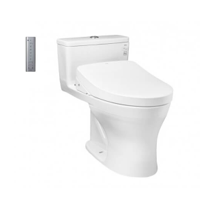 Bàn cầu một khối kèm nắp rửa điện tử WASHLET TOTO MS855CDW12