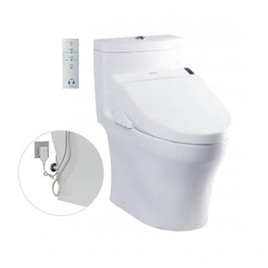 Bàn cầu một khối kèm nắp rửa điện tử WASHLET TOTO MS889DRW6