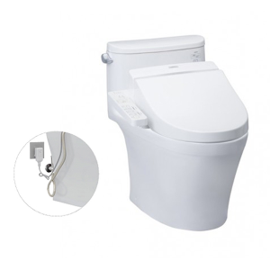 Bàn cầu một khối kèm nắp rửa điện tử WASHLET TOTO MS889DRW7