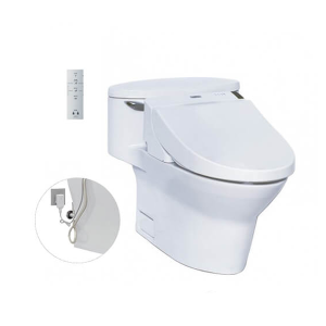 Bàn cầu một khối kèm nắp rửa điện tử WASHLET TOTO MS904W6