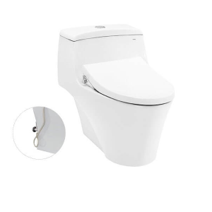Bàn cầu một khối nắp đóng êm kèm vòi rửa nước lạnh TCW1211A TOTO CW823RAE4