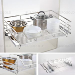Giá xoong nồi EuroGold EP80B inox 304 gắn cánh âm tủ