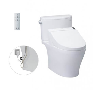 Bàn cầu hai khối kèm nắp rửa điện tử WASHLET TOTO CS767RW6