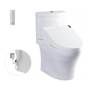 Bàn cầu hai khối kèm nắp rửa điện tử WASHLET TOTO CS769DRW6