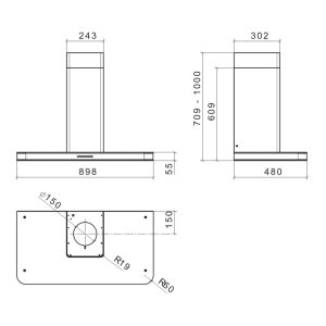 13 1 2 - Máy hút mùi đảo kết hợp trang trí DUDOFF STIVIA ISOLA 90B
