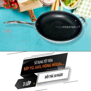 Chảo Cao Cấp 3 Lớp Inox 304 Five Star 30cm