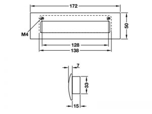 Tay nắm âm 80 x 62mm 155.01.492