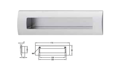 151 6 1 - Tay nắm âm Hafele 151.22.400 151 6 1 - Tay nắm âm Hafele 151.22.400