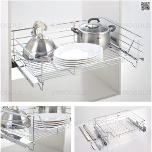 Giá xoong nồi EuroGold EG61.60 inox nan âm tủ gắn cánh