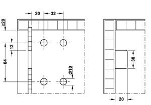 290 6 - Bas treo tủ bếp dưới – Lắp phải 290.40.901