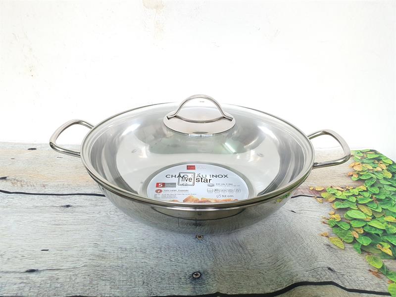 406374ac - Chảo lẩu inox fivestar 32cm nắp kính 406374ac - Chảo lẩu inox fivestar 32cm nắp kính