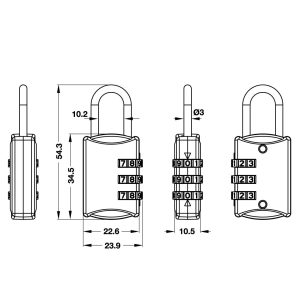 482 40 - Khóa số Hafele 20302