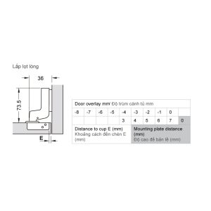 483 7 - Bản lề METALLA SM 110 độ, giảm chấn, inox 304, trọn bộ DIY