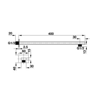 485 2 - TAY SEN GẮN TƯỜNG Hafele 30X15X400 MM 485.60.953