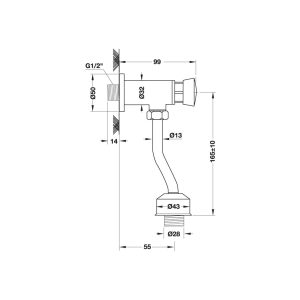 485 38 - Van cho bồn tiểu nam Hafele có chức năng tự động tắt nước 485.95.010