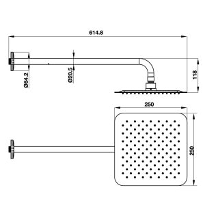 485 5 - Sen đầu gắn tường Hafele AIRSENSE 485.60.624