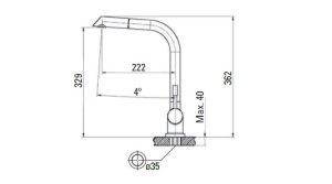 487 nodor pelican rajz - Vòi rửa Nodor PELICAN INOX