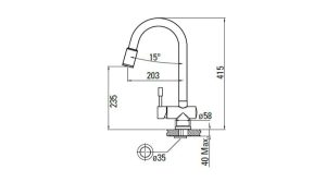 488 nodor flamingo rajz - Vòi rửa Nodor FLAMINGO INOX