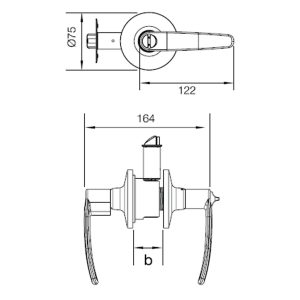 489 107 - Bộ khóa tay nắm cửa toilet
