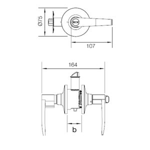 489 113 - Bộ khóa tay nắm cửa toilet